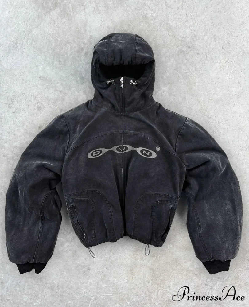 Retro Clean Zip Up Hoodie black 1 / M hoodies-241228