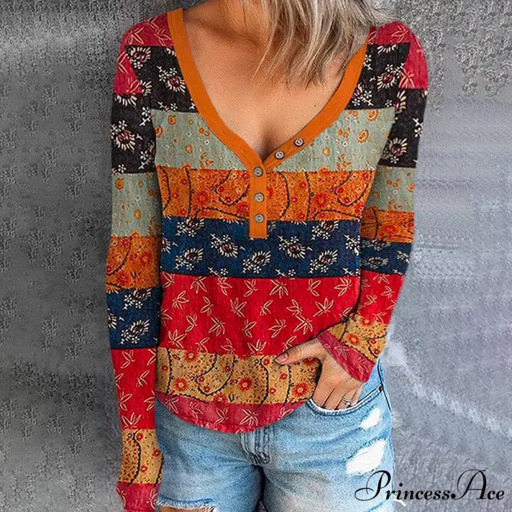Retro Colorful Top Multicolor / S