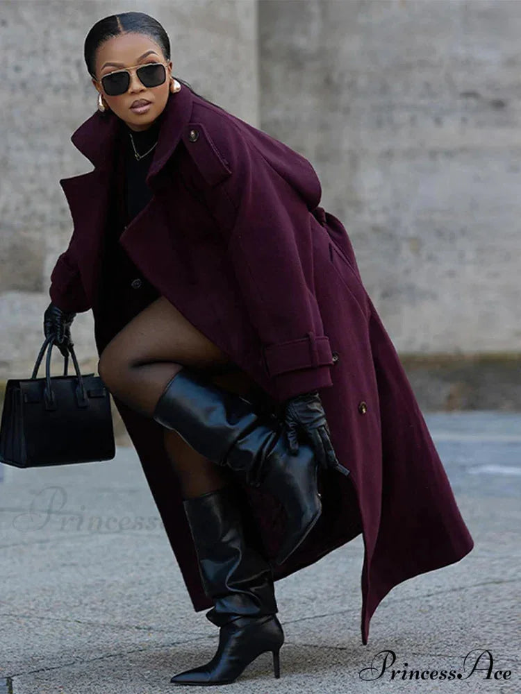 Retro Dual-Breasted Collared Overcoat overcoats-241228