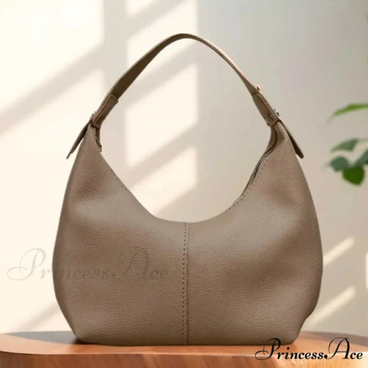 Retro Faux Leather Underarm Shoulder Bag Beige shoulder-250126