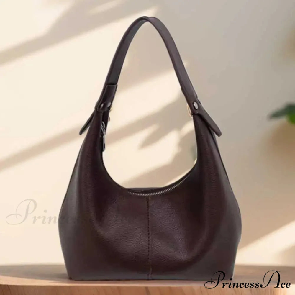 Retro Faux Leather Underarm Shoulder Bag Coffee shoulder-250126