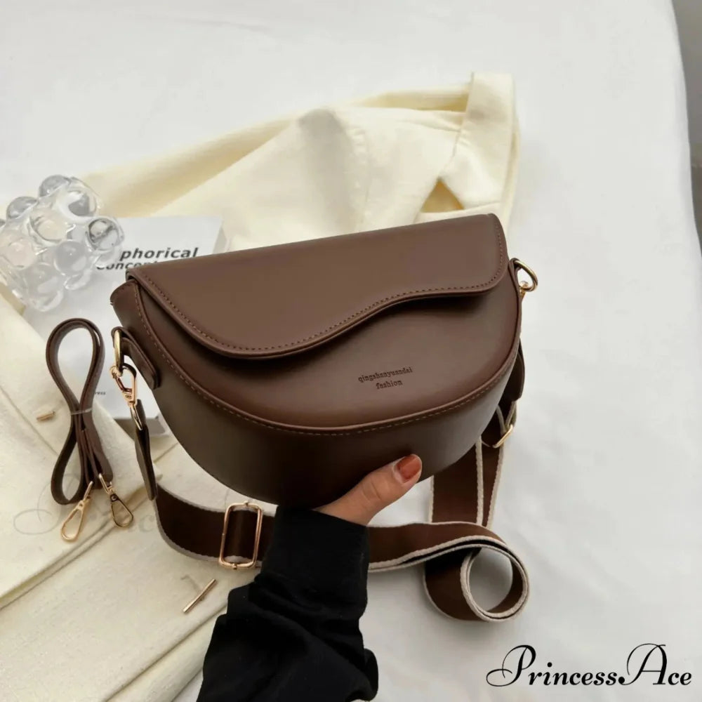 Retro Flap Petite Saddle Crossbody Coffee crossbody-250126