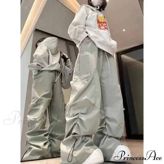 Retro Folded Cargo Trousers pants-241228
