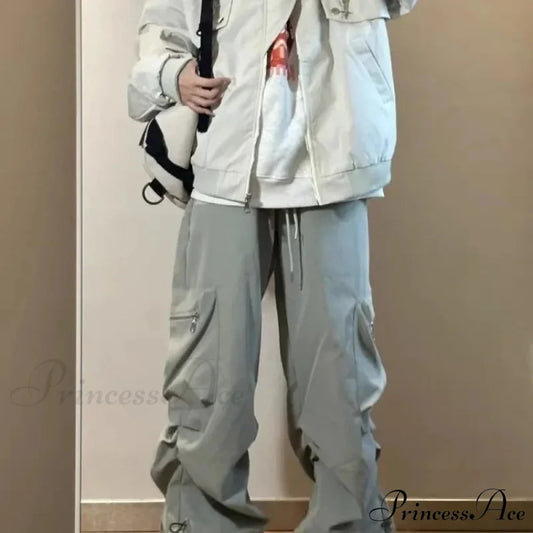 Retro Folded Cargo Trousers pants-241228