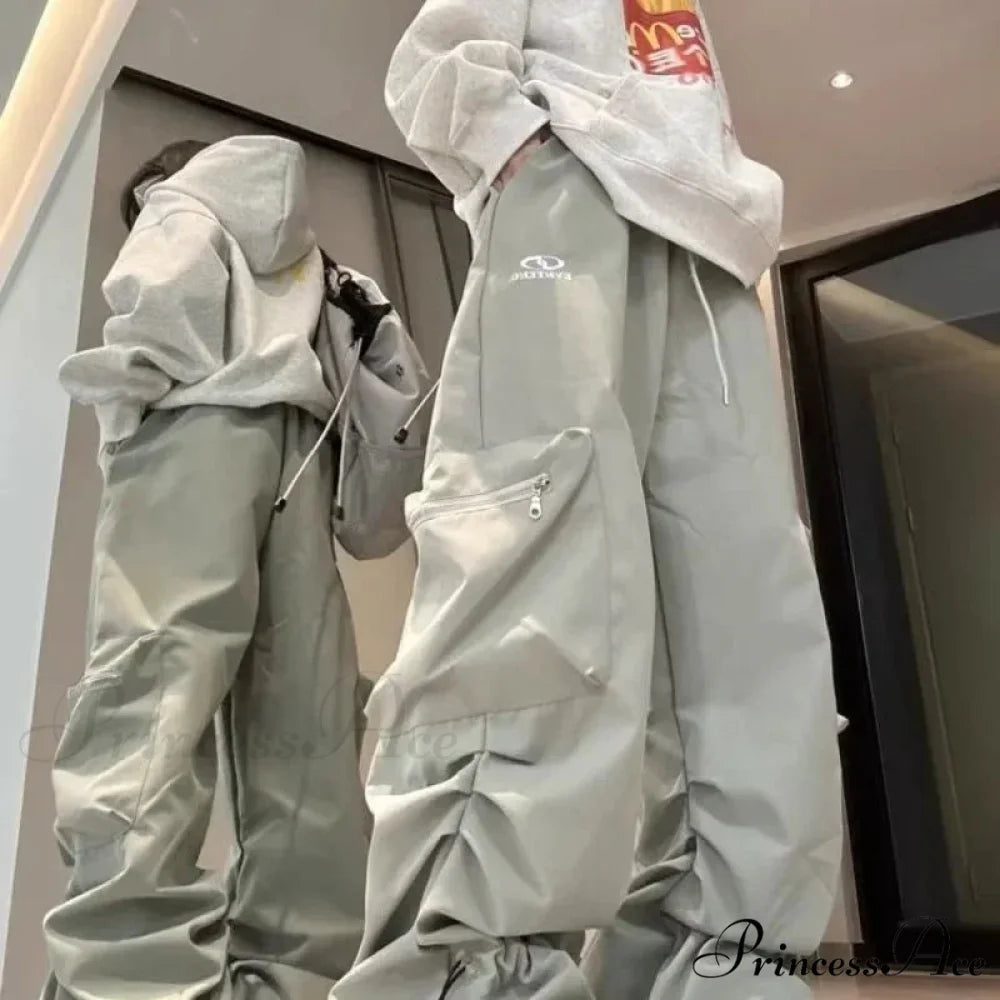 Retro Folded Cargo Trousers white / M pants-241228