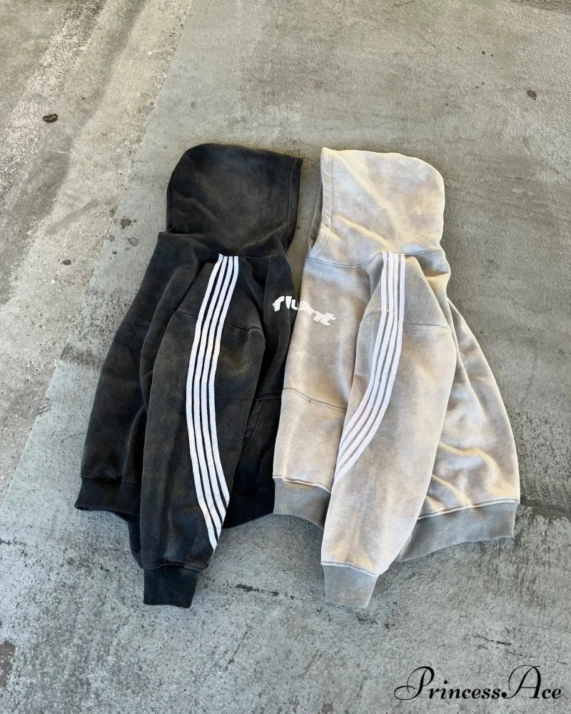 Retro Line Graphic Pullover Hoodie hoodies-241228