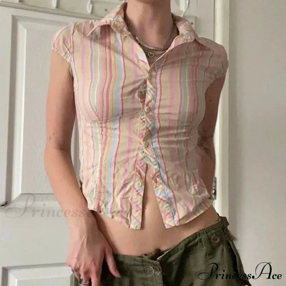 Retro Line Slim Top Cardigan Blouse blouse-250223