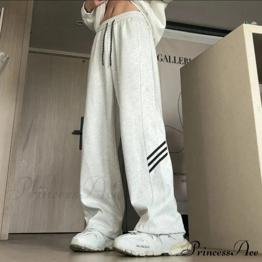 Retro Lines Baggy Informal Trousers WHITE / S (35-48KG) pants-241228