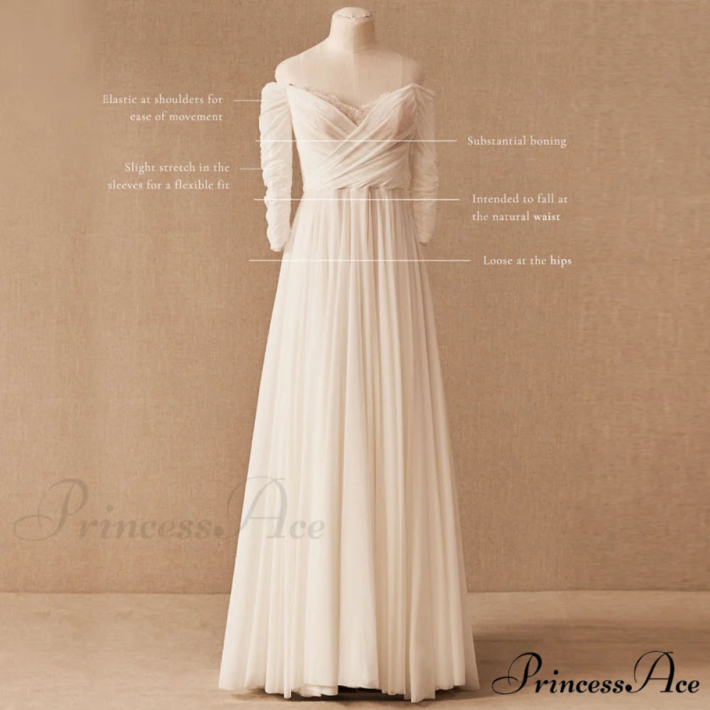 Retro Off-The-Shoulder Outdoor Wedding Gown weddingdress-250223