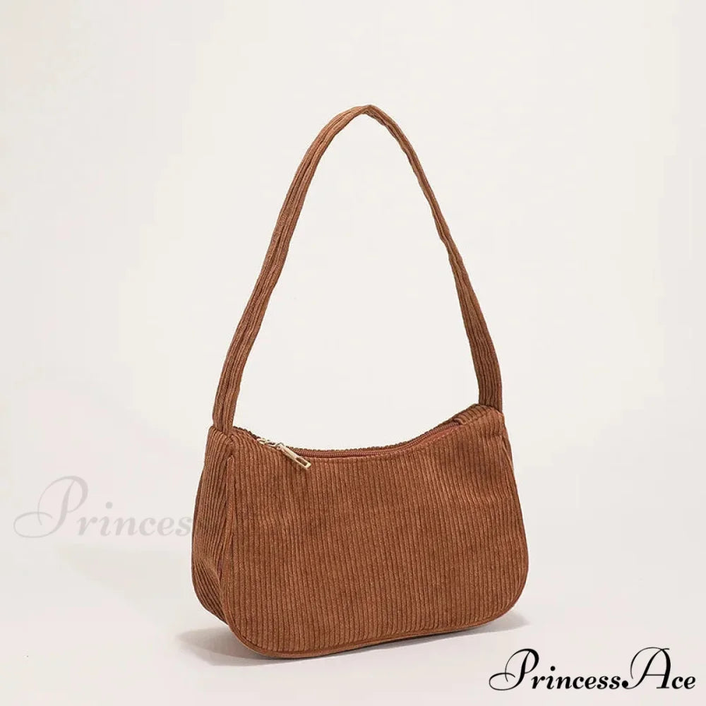 Retro Ribbed Underarm Shoulder Bag Brown3 shoulder-250126