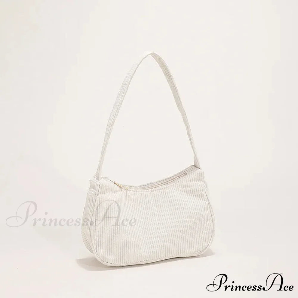 Retro Ribbed Underarm Shoulder Bag White2 shoulder-250126