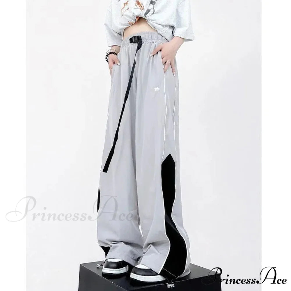 Retro Running Sweatpants Spacious Leg Trousers pants-241228