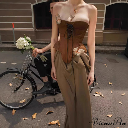Retro Seductive Boned Waist Bandeau Prom Dress promdress-250223