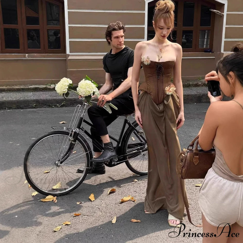 Retro Seductive Boned Waist Bandeau Prom Dress promdress-250223
