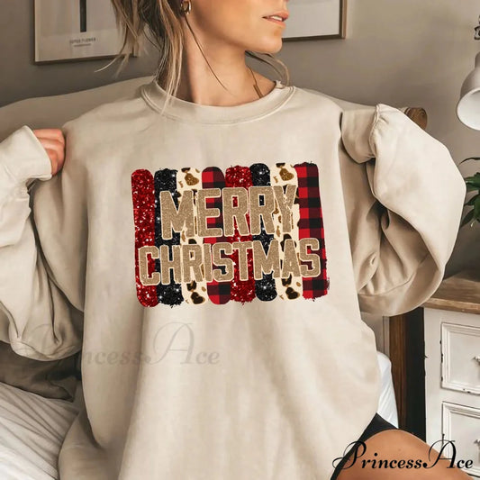 Retro Simplicity Winter Christmas Hoodie for Women creamy-white / S Christmas Hoodies-L