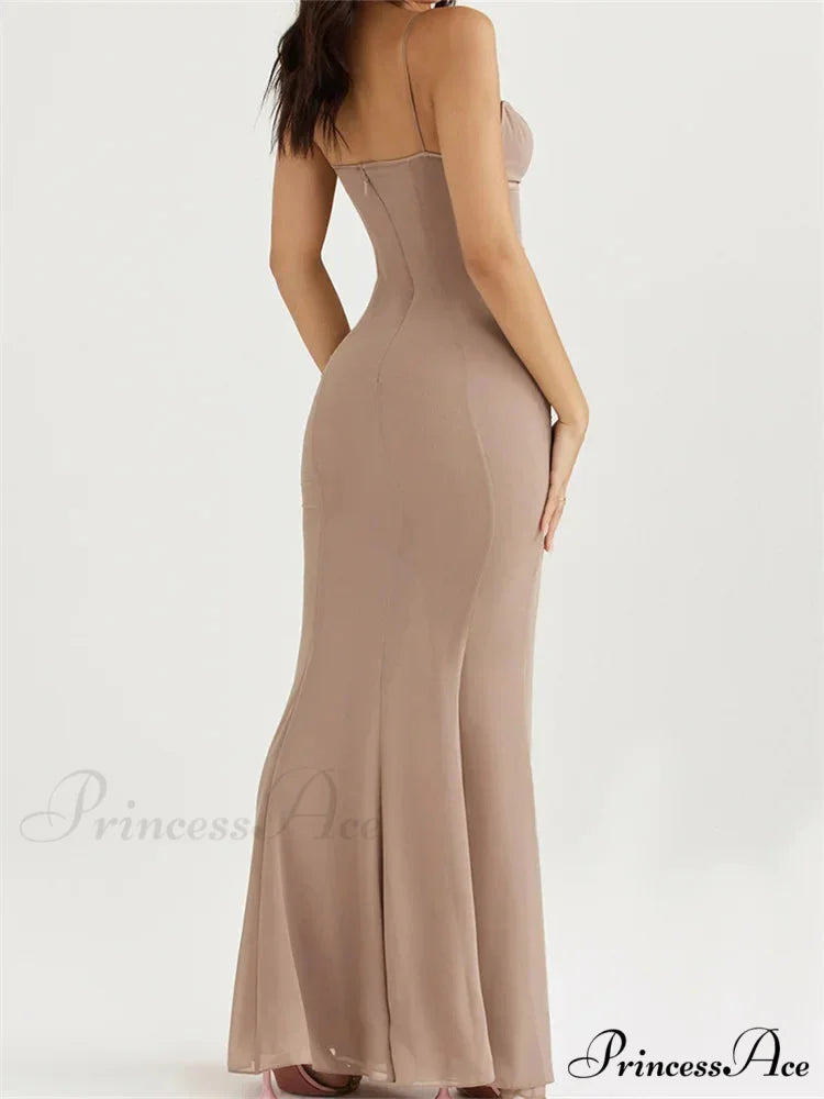 Retro Slim Fit for Women Sleeveless Strap Bodycon Backless V-neck Formal Club Night Summer Vestidos