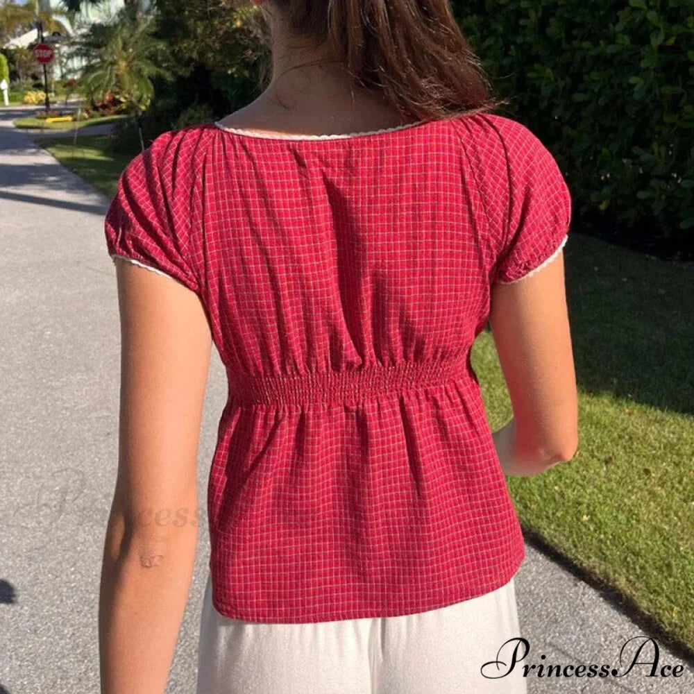 Retro Square Neck Milkmaid Crop Top croptop-250126