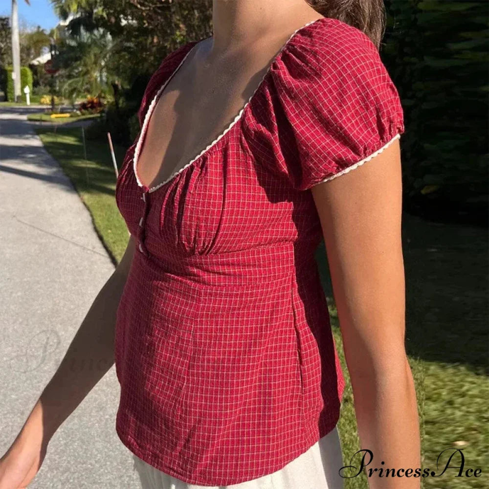 Retro Square Neck Milkmaid Crop Top croptop-250126