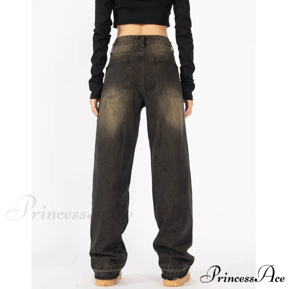Retro Style Wide Leg Demin Jeans