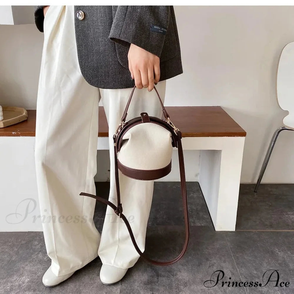 Retro Style Woman Bucket Shoulder Purse handbag-250126