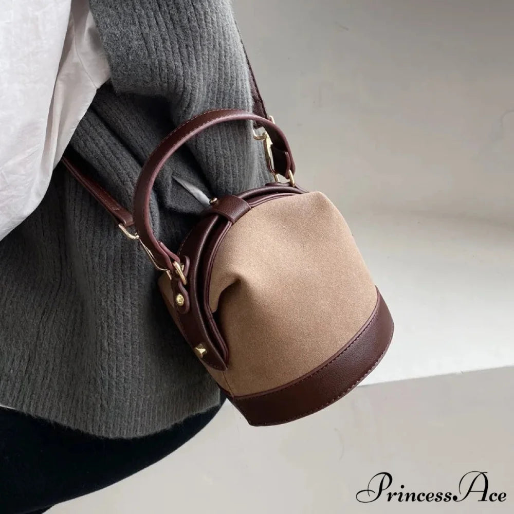 Retro Style Woman Bucket Shoulder Purse handbag-250126