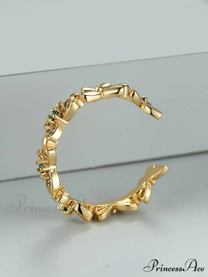 Rhinestone Butterfly Decor Cuff Ring