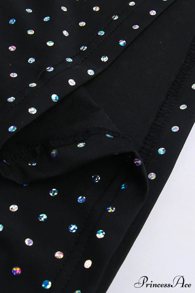 Rhinestone Mesh Cutout Dress