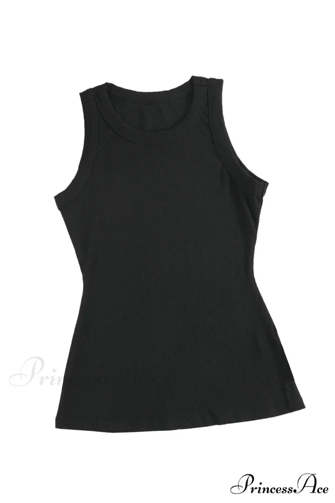 Ribbed Black Tank Top