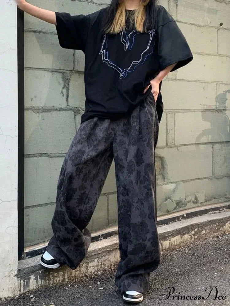 Ribbed Retro Pattern High Rise Jogger Pant pant-250223