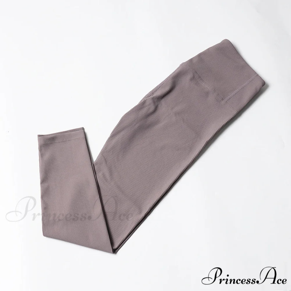 Ribbed Yoga Pants Seamless Sports Leggings Moon rock-Long / S