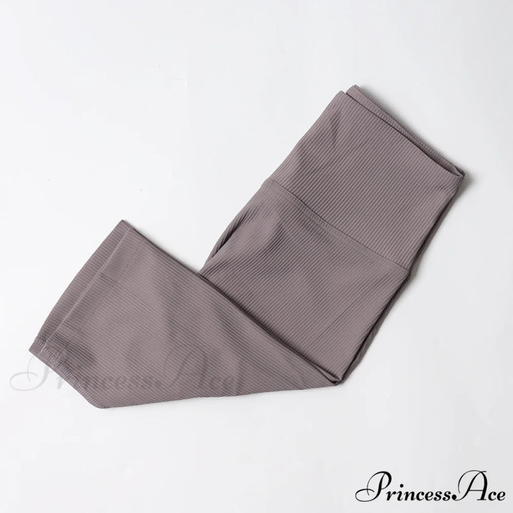 Ribbed Yoga Pants Seamless Sports Leggings Moon rock-Shorts / S