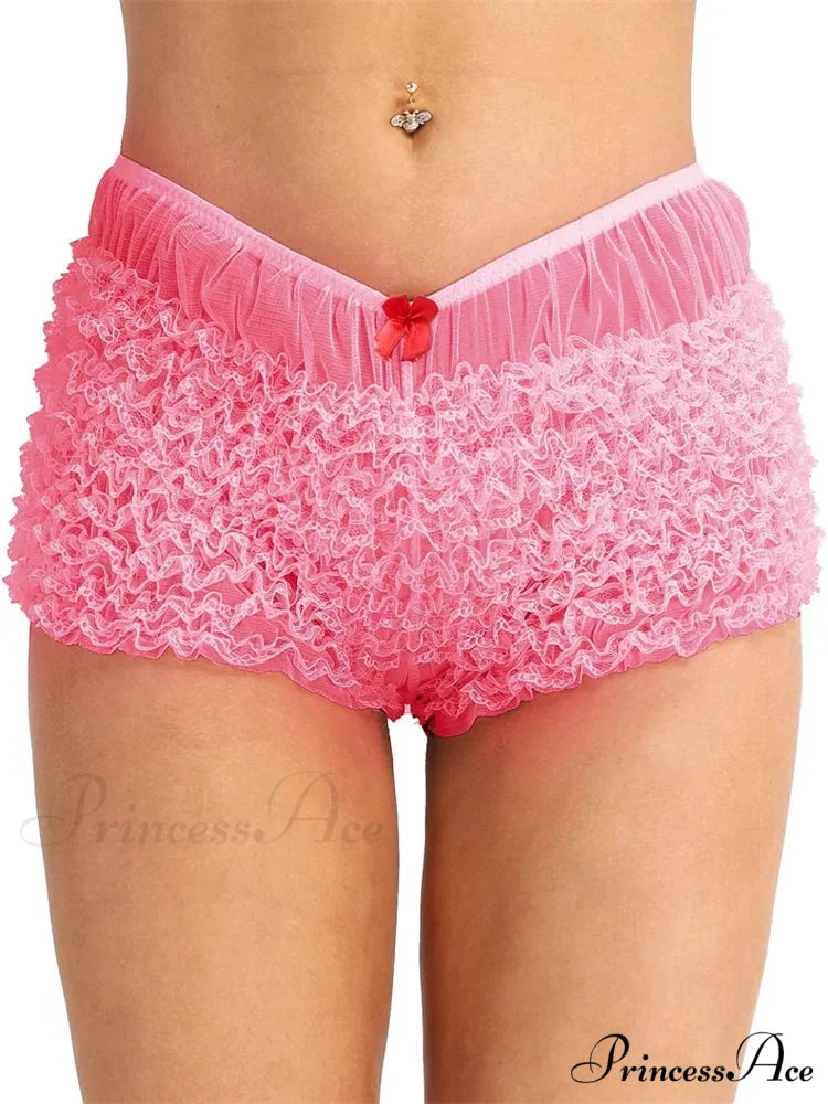 Ribbon Gathered Bodycon Brief pink / S short-250223