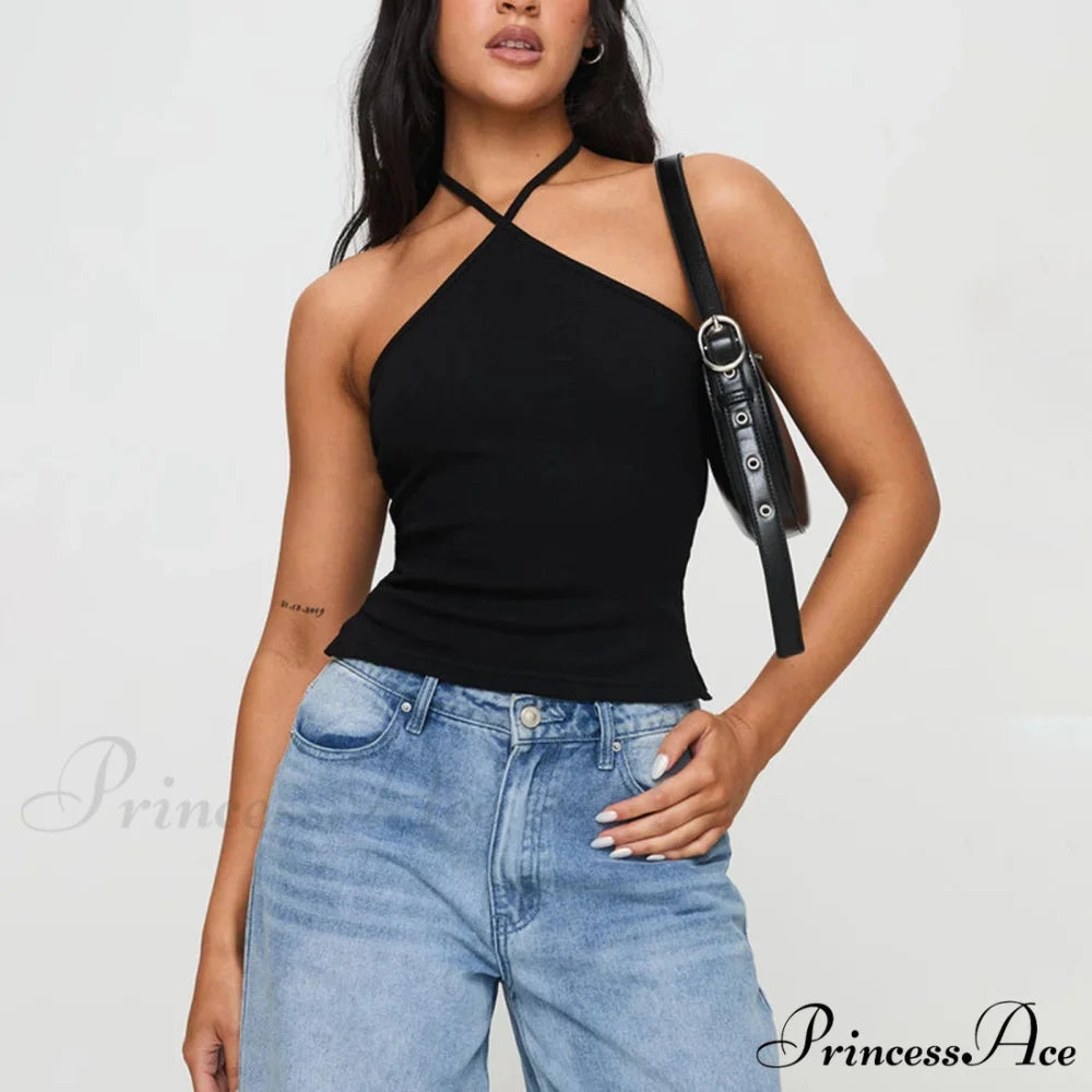 Ribbon Lace Trim Enchanting Crop Top Black / S croptop-250223