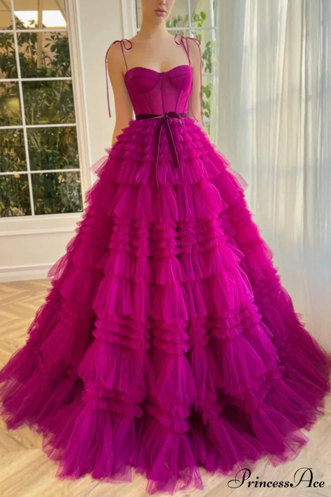 Romantic Evening Graceful Ruffled Maxi Dress