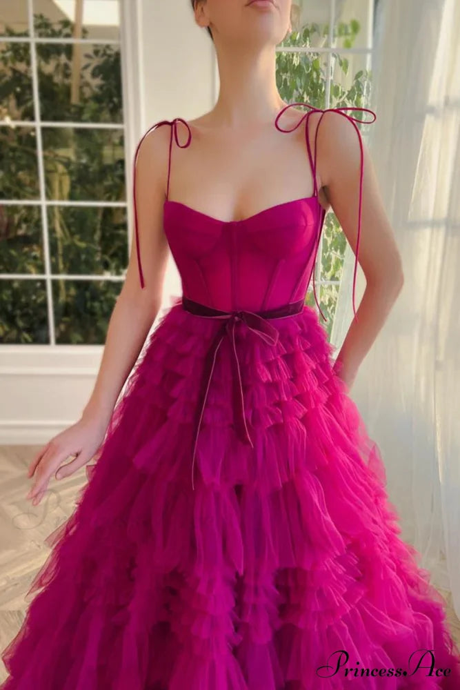Romantic Evening Graceful Ruffled Maxi Dress