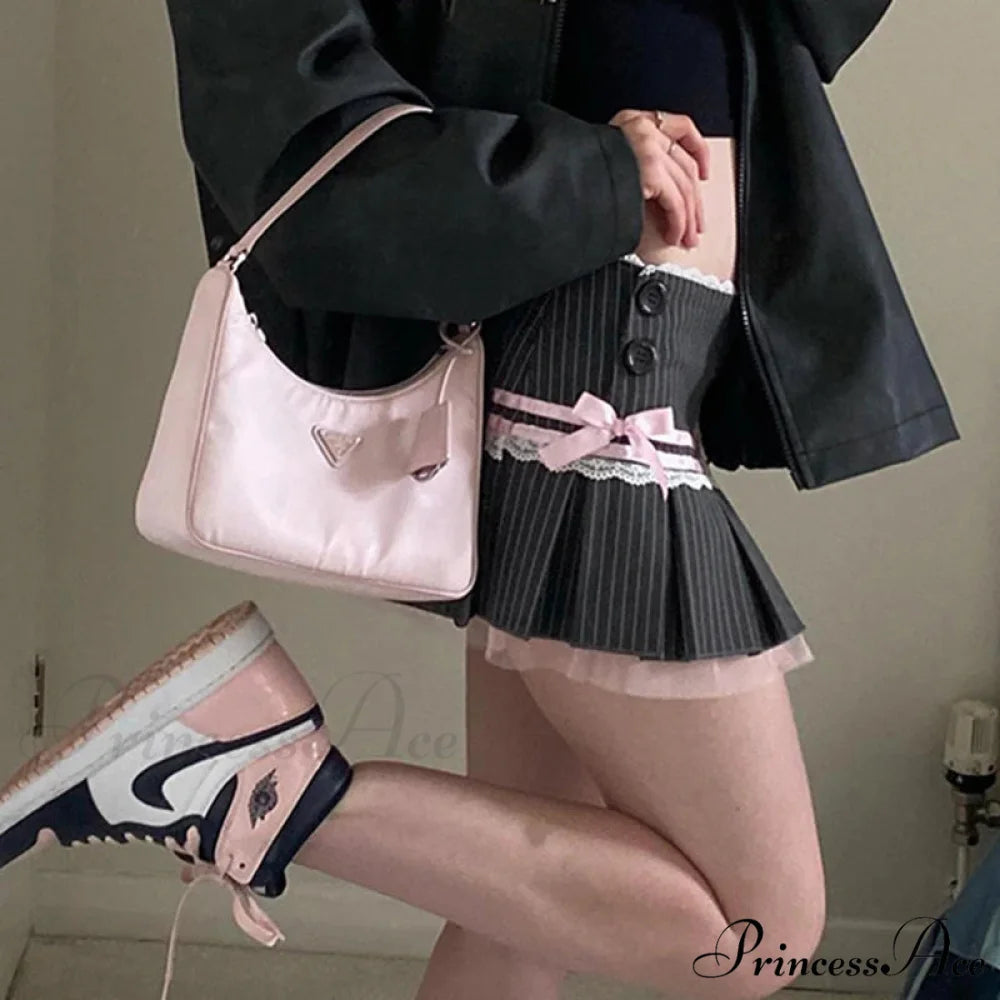 Rose Bow Sewn Gathered Skirt skirts-250223