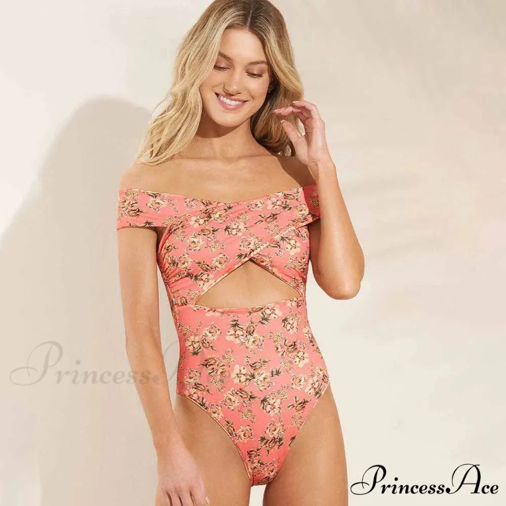 Rose Dual-Sided Silhouette Off-The-Shoulder One Piece onepiece-250223