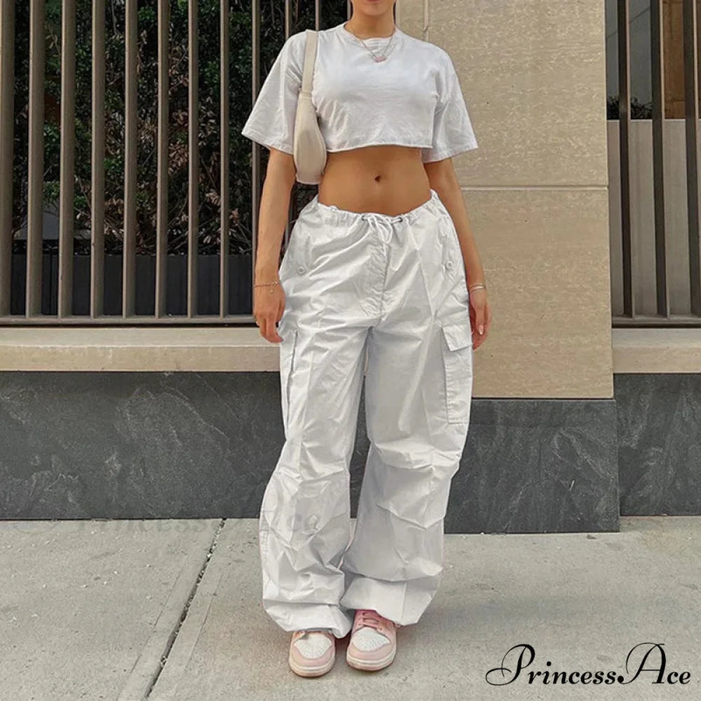 Rose Informal Runner Technology Short Waist Cargo Pant White / L pant-250223