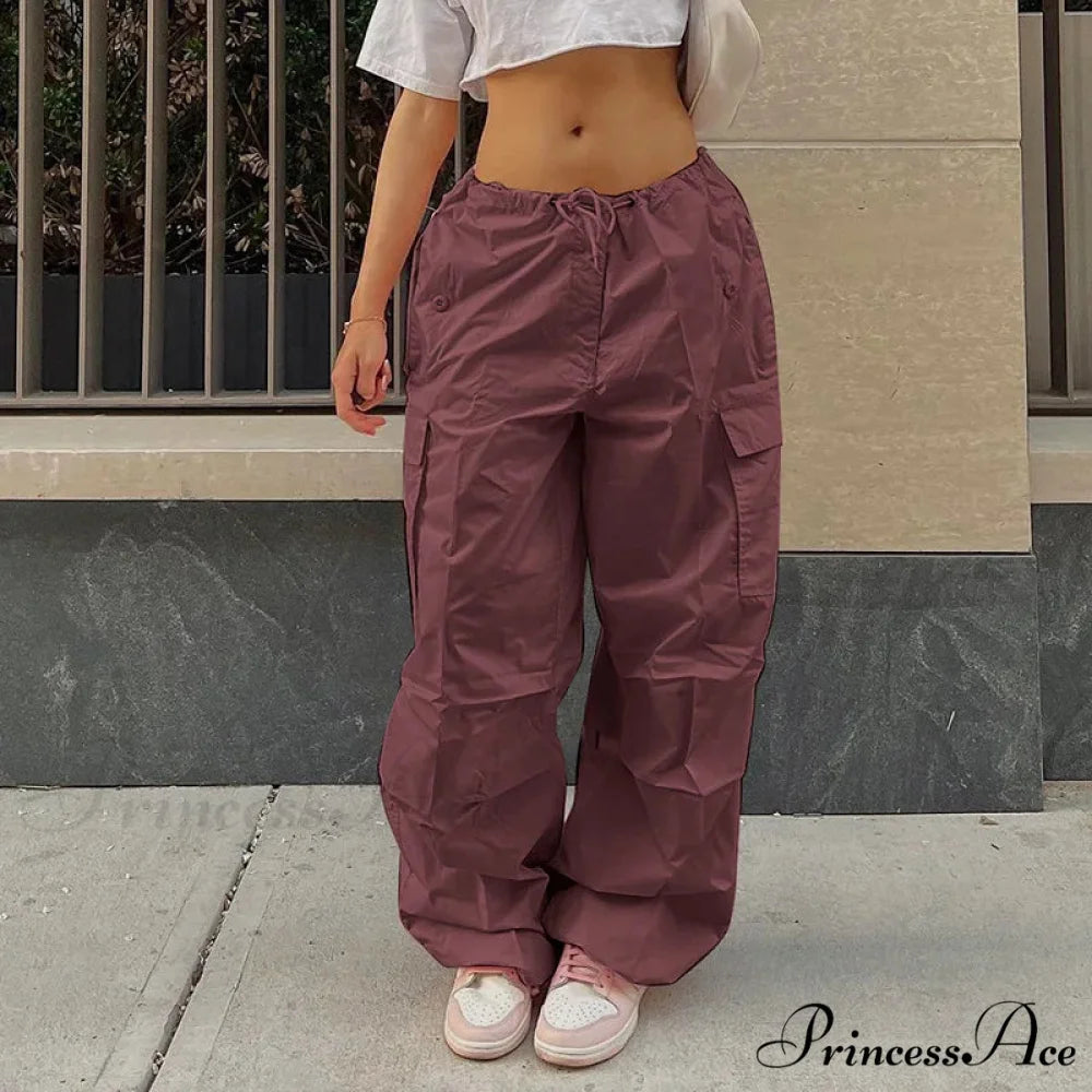 Rose Informal Runner Technology Short Waist Cargo Pant wine red / L pant-250223