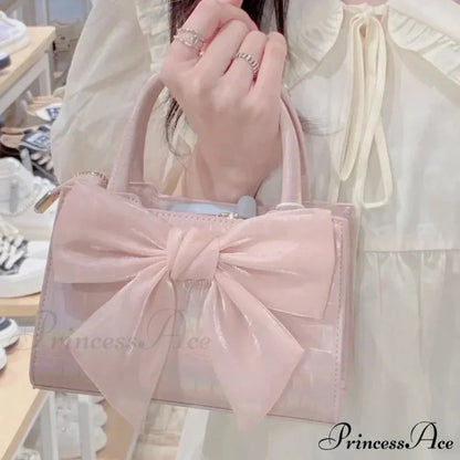 Rose Ribbon Petite Square Crossbody Purse handbag-250126