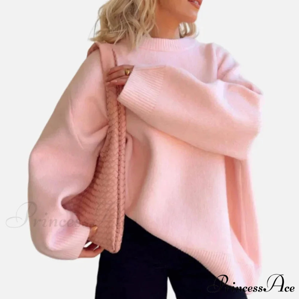 Rose Streetwear Circular-neck Sweater Pink / S swraters-241228