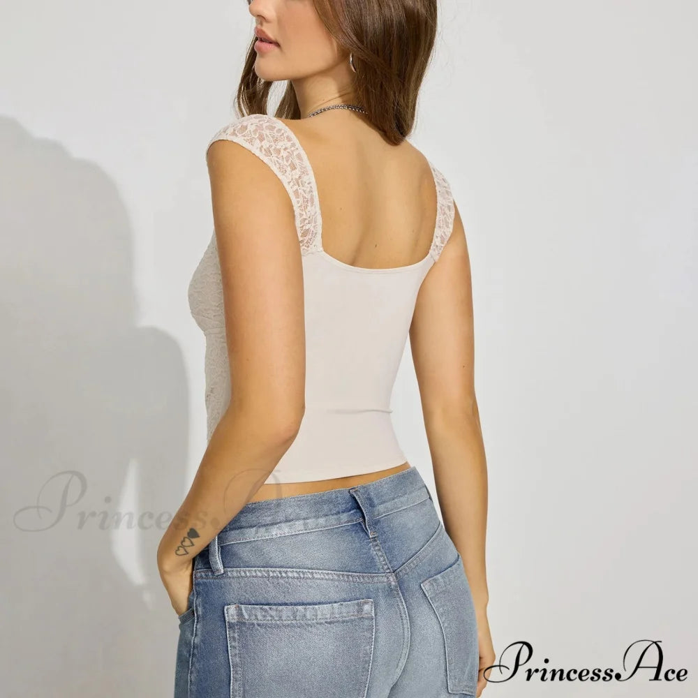 Rotate Front Lace Blossom Crop Top croptop-250223