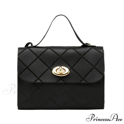 Rough Long Strap Imitation Leather Crossbody Wallet Handbag Black handbag-250126