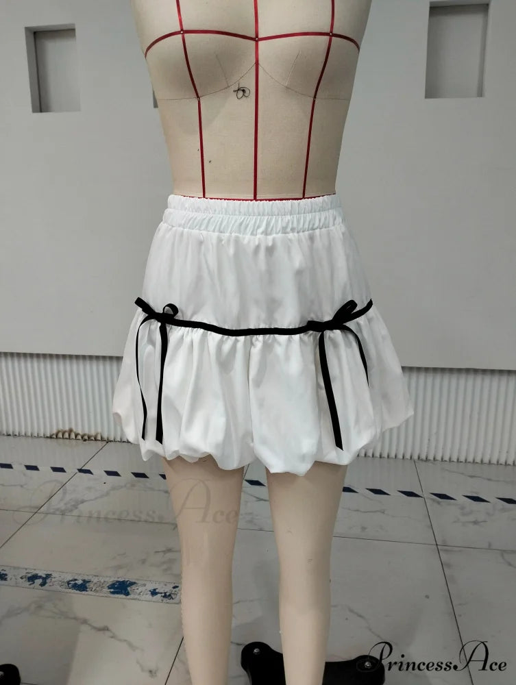 Round High Waist Balloon Skirt skirts-250223