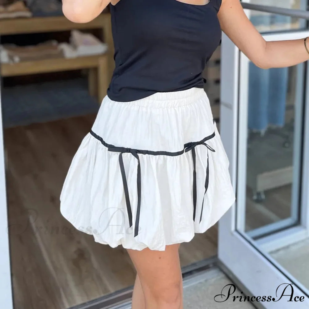 Round High Waist Balloon Skirt skirts-250223