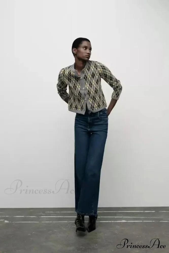 Round Neck Knitted Cardigan cardigans-241228