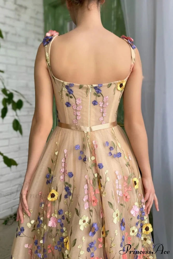 Royal Bloom Graceful Embroidered Maxi Dress