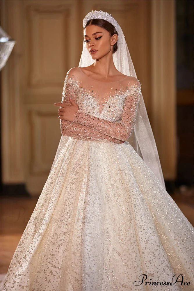 Royal Frances Graceful Beaded Wedding Dress