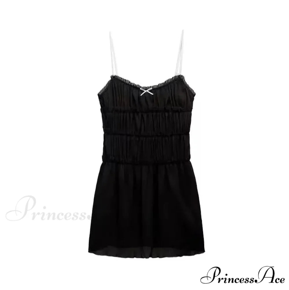Ruched Cami Stylish Mini Dress black / XS