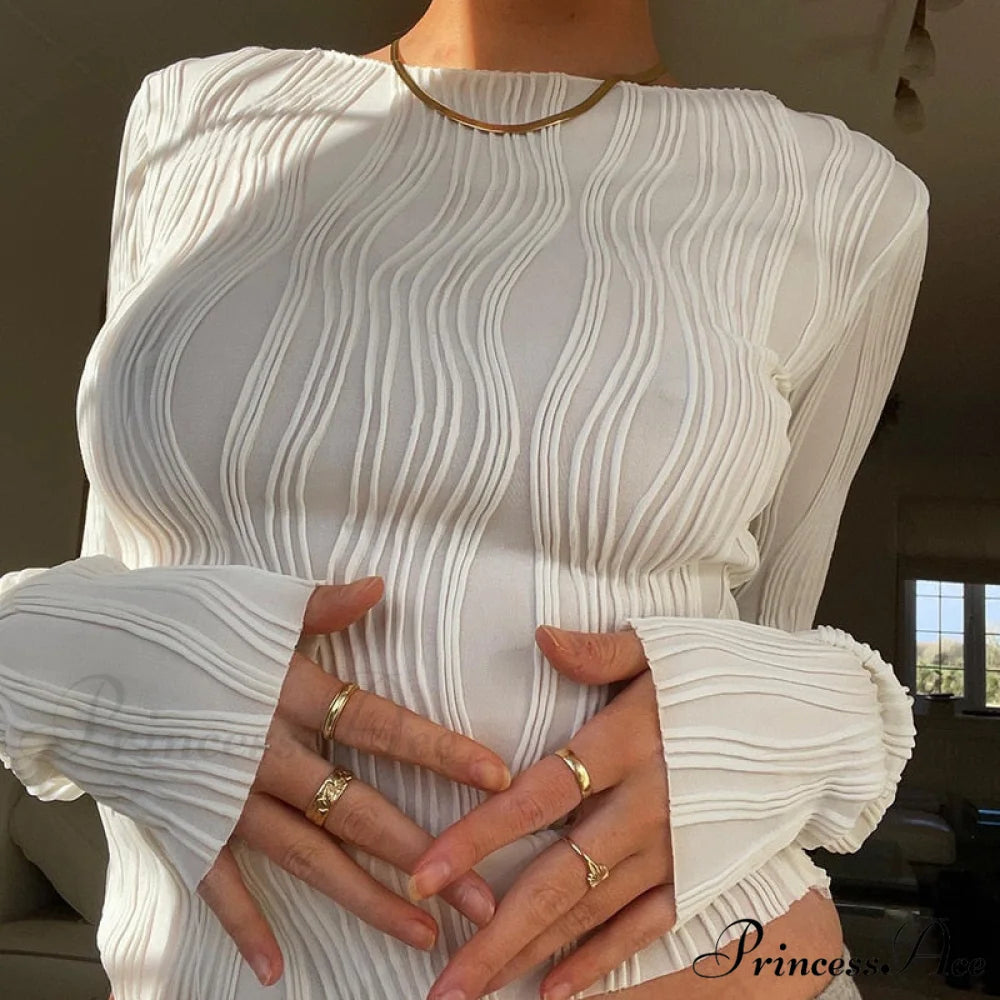 Ruched Long Sleeve T Shirts